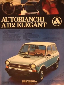 PUBLICITÉ DE PRESSE 1979 AUTOBIANCHI A112 ÉLÉGANT GROUPE LANCIA CHARDONNET - Imagen 1 de 1