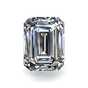 2 Ct Emerald Cut Lab Grown Diamond Natural D Color VVS1 Clarity CVD Certified - Picture 1 of 11