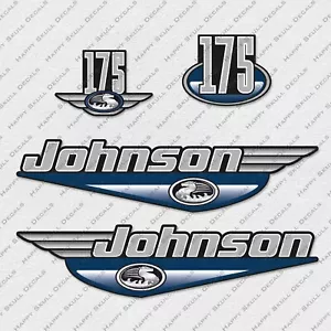 Johnson 175 HP 1999-2000 Outboard Decals Sticker Set Blue - Picture 1 of 2