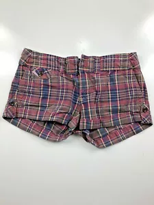 American Eagle Brown Plaid Cuffed Women's Shorts Size 2 28x2" - Picture 1 of 5