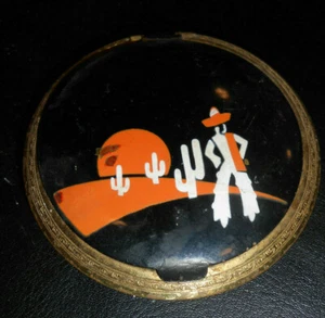 Vintage Coro-Pak Moernist Mexican Design Face Powder Compact - Picture 1 of 3