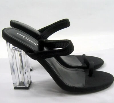 Cape Robbin new Black 4.5"High Block Clear Heel PEEP TOE  Shoes WOMEN Size 6.5 - Image 1 of 4
