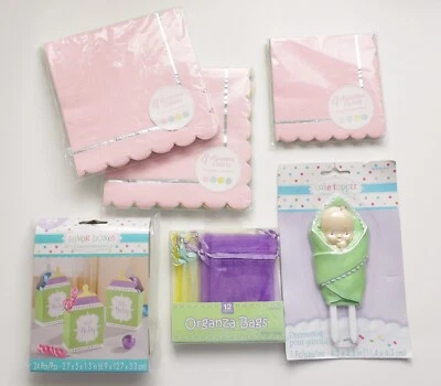 Комплект из 6 предметов принадлежностей для душа Amscan салфетки коробки для торта - Изображение 1 из 4