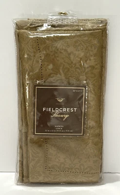 Fieldcrest Luxury Damask Brown 4 Pack Napkins 22 in x 22 in - Image 1 of 4