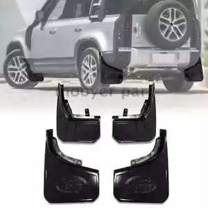Gloss Black Mud flaps Mudguards Fenders Fits for Defender 110 90 2020-2023 2024 - Picture 1 of 5
