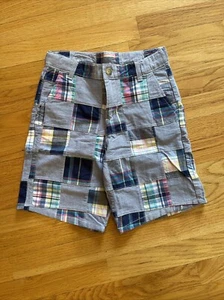 Janie and Jack Madras Embroidered Flat Front Shorts Boys' 10 NWT - Picture 1 of 8