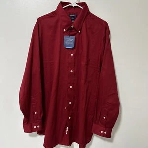 Croft & Barrow Herren Größe 18 Button Down Hemd pflegeleicht langarm 34/35 weinrot - Bild 1 von 13