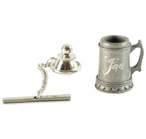 JOE Name Beer Stein Pewter Vintage Tie Tack Pin Personalized - Picture 1 of 2