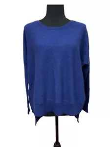 Eileen Fisher Sz XSS Blue Sweater Long Sleeve Merino Wool Boat Neck Italian Yarn - Picture 1 of 6