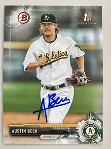 Austin Beck Oakland Athletics 2017 Bowman Draft #BD60 IP Auto!