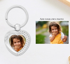 Personalised Heart Photo Keyring & Free Gift Box - Add Your Own Photo  Gift Idea