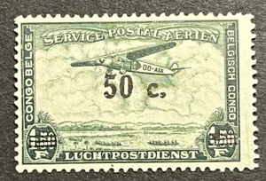 Travelstamps: Belgian Congo Air Mail Stamps #C17 -  1.50f w/50c OP Mint OG H - Picture 1 of 5