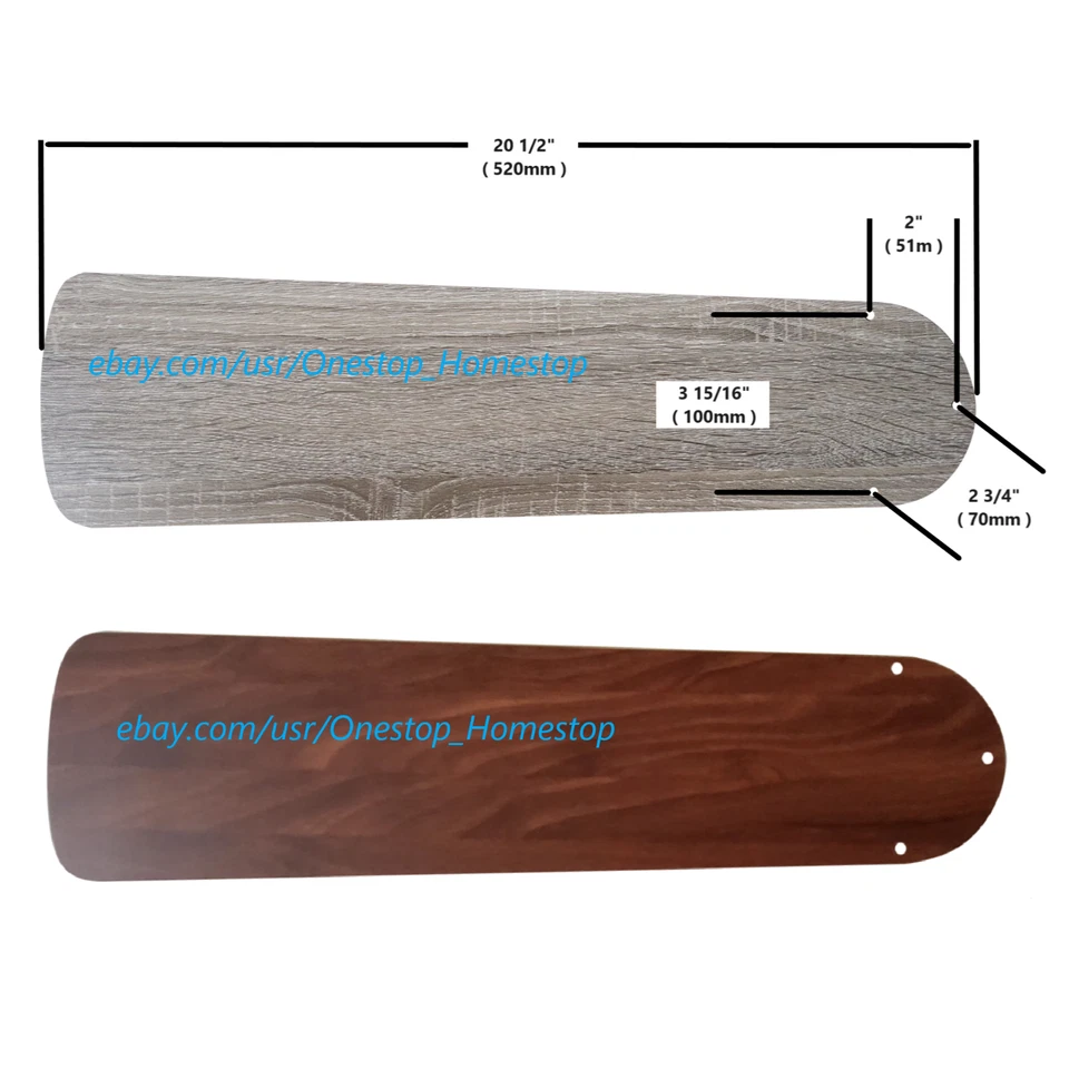 Aspas de ventilador de techo reversibles oscuras de 5-52", interior/exterior, repuesto, NUEVO Foto 1 de 4