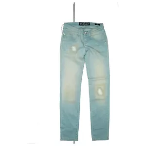 Take Two Daphne Slim Jeans Hose used dirty Look destroyed W24 L30 Hell Blau NEU. - Bild 1 von 7