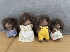 Sylvanian Families HEDGEHOG FAMILY WITH CLOTHES Excellent Condition
