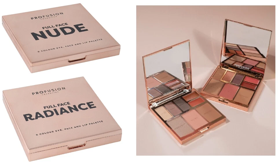 Profusion Cosmetics Full Face Palette Nude Radiance 8 Shade Eye Face Lip Bold - Image 1 of 1