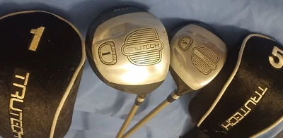 Driver de golfe Acuity Tru Tech TruTech e 5 madeira com tampa de cabeça eixo de baixo torque em excelente estado usado - Imagem 1 de 4