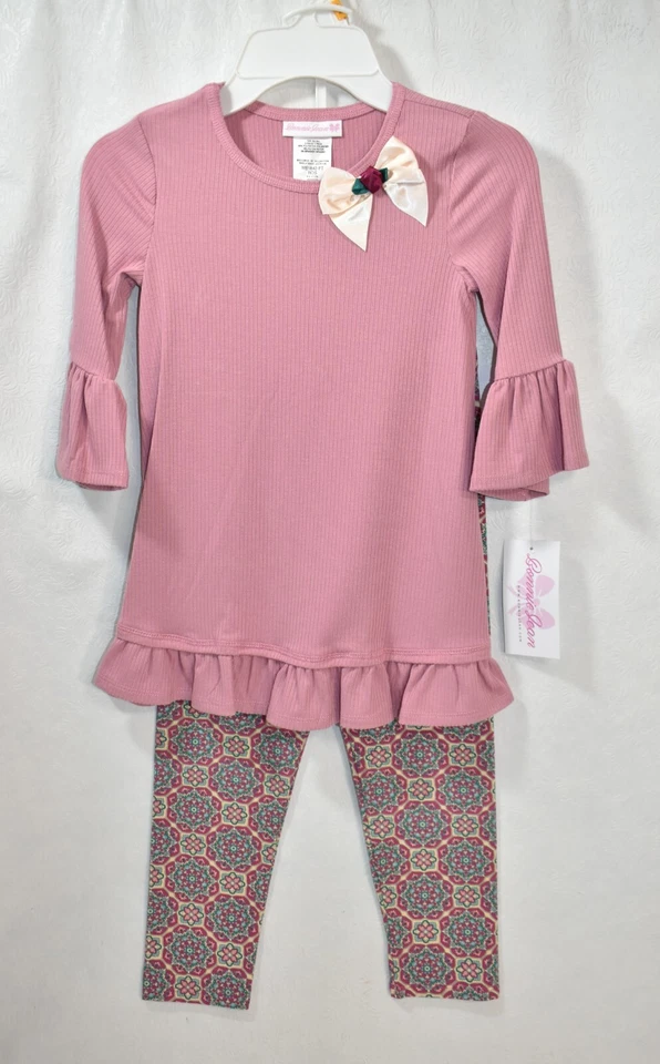 Conjunto de leggings y top Bonnie Jean seis 6X rosa floral para niña Foto 1 de 4