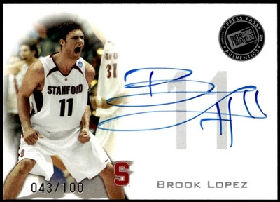 Press Pass 2008 #PPS-BL Brook Lopez Signings plateado #/100 automático E1 Foto 1 de 2