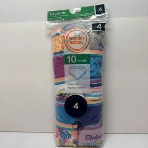 Wonder Nation Girls Size 4 Briefs, Unicorn Themed, 10 Pack, NIP - Picture 1 of 1