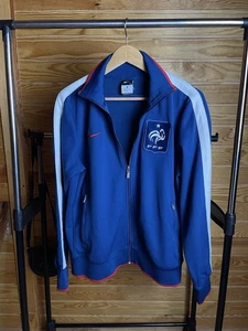 Nike France FFF Track Jacket Blue Medium M 2010s Full Zip Football Soccer - Picture 1 of 8