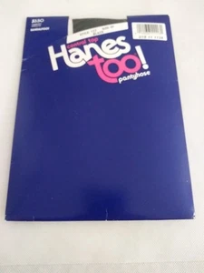 Hanes Too! Size Plus EF Black Pantyhose NEW Sandalfoot - Picture 1 of 4