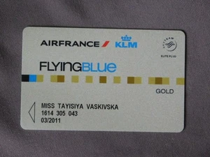 Magnetic Flying Blue Card used 03/2011 - KLM & AIR FRANCE Gold - Imagen 1 de 2