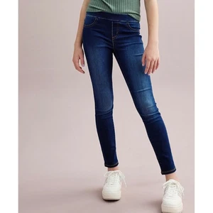 SO Jegging Mädchen Größe 10 dunkle Waschung Denim Strick Pull-On Jeans Hose-neu mit Etikett - Bild 1 von 11