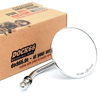 Custom Spiegel rund 4 Zoll/10cm chrom E-Zulassung für Harley-Davidson® ECE