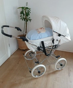 Eichhorn Retro Kombi Kinderwagen Kunstleder weiß inkl. Zubehörset Neuwertig! RAR - Bild 1 von 21