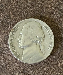 1941 jefferson nickel no mint mark - Picture 1 of 2