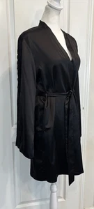 IN BLOOM by JONQUIL Mujer Bata de Satén Kimono XS/S Corbata Cintura Negra Ropa de Salón - Imagen 1 de 20