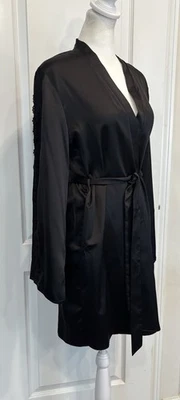 IN BLOOM by JONQUIL Mujer’s Bata de Satén Kimono XS/S Corbata Cintura Negra Ropa de Salón Foto 1 de 4
