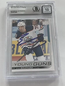 Evan Bouchard Signed Card Beckett Slabbed UD Young Guns Oilers Auto IP a - Picture 1 of 3