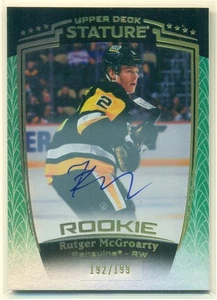 2024-25 Cubierta Superior Estatura Verde Novato #39 Rutger McGROARTY RC 192/199 Pingüinos - Imagen 1 de 2