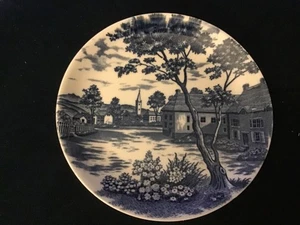 Vintage English Village Japan Blue 6” Transferware Ironstone Small Plate - Picture 1 of 2