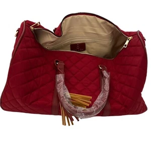 Quilted Nylon Weekender Duffle Bag - Red  - NWT - Heidi & Oak - NWT - Picture 1 of 6