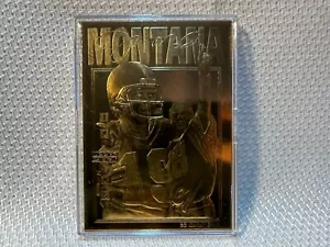 Tarjeta de fútbol americano Joe Montana 1995 Upper Deck 23 quilates lámina de oro 23KT - Imagen 1 de 5