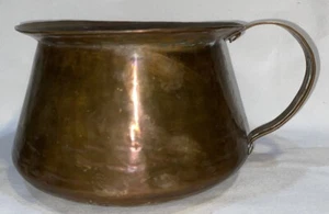 Vintage Kammertopf mit Henkelschale Pflanzgefäß aus gehämmertem Kupfer - Bild 1 von 10