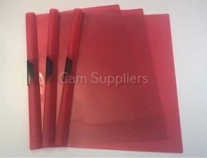Red A4 Clip Bar Slide Binder Report Bound File Presentation Folders Quickclip - Picture 1 of 1