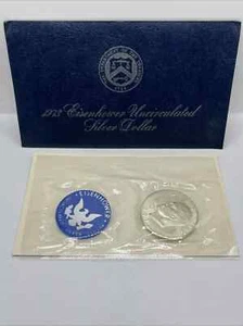 Dólar de plata S Ike Eisenhower 1973 sin circular - con sobre y certificado de autenticidad - Imagen 1 de 6