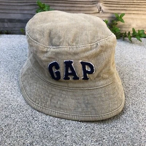 Vintage GAP Corduroy Bucket Hat Big Kid's SM Quilted Lining Tan 100% Cotton Cap - Picture 1 of 8