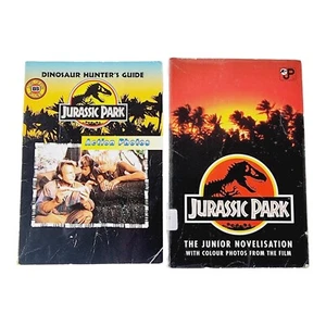 JURASSIC PARK Vintage Books Lot Bundle Junior Novelisation - Action Photos Guide - Picture 1 of 5