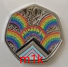 2022 50 YEARS OF PRIDE Coloured Colour 50p Coin Fifty Pence Royal Mint NOT DECAL