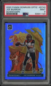 2020 Donruss Optic Joe Burrow Downtown Rookie #DT40 - PSA 9 - Bengals RC SP - Picture 1 of 5