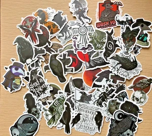 Raben, Krähen & der schwarze Tod Aufkleber - Handarbeit, matt, Vinyl - Set 52/Packung - Bild 1 von 6