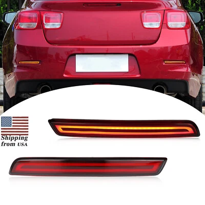 Luces traseras rojas parachoques trasero reflector lámpara de freno para Chevrolet Malibu 2013-2015 Foto 1 de 4