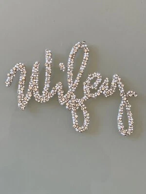 Wifey Patch - Pearls and Crystals Sew On Bride Bridal Wedding 6.5x4 inches - Image 1 of 2