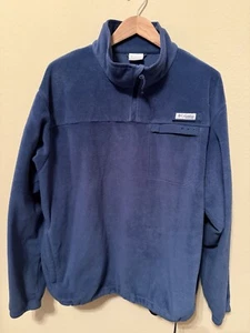 Columbia Gander Marlin Blue Fleece PFG 1/4 Zip Men’s XXL Front Pocket Outdoors - Picture 1 of 7