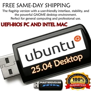 Ubuntu 25.04 Desktop Bootable USB Live/Installer – Experience Cutting-Edge Linux - Picture 1 of 9